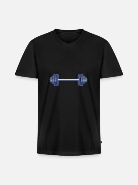 Barbells - Men's Premium Organic T-shirt with V-neck - black