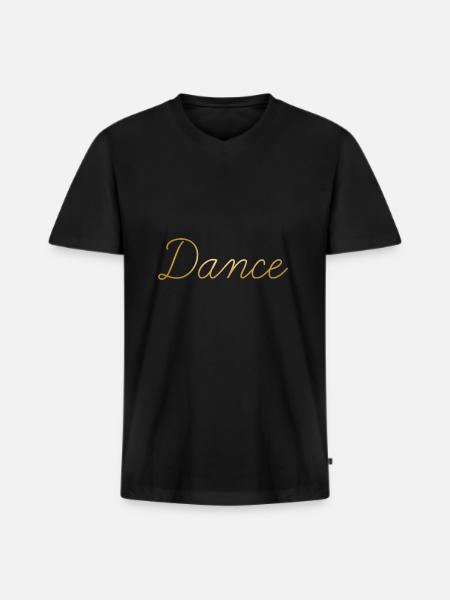 Dance gold - T-shirt encolure en V Premium bio Homme - noir