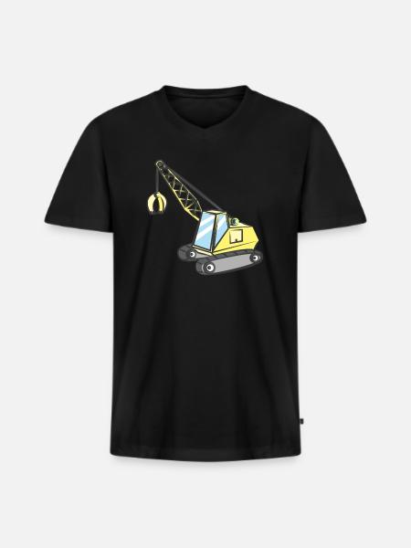 Crane with gripper - Men's Premium Organic T-shirt with V-neck - black