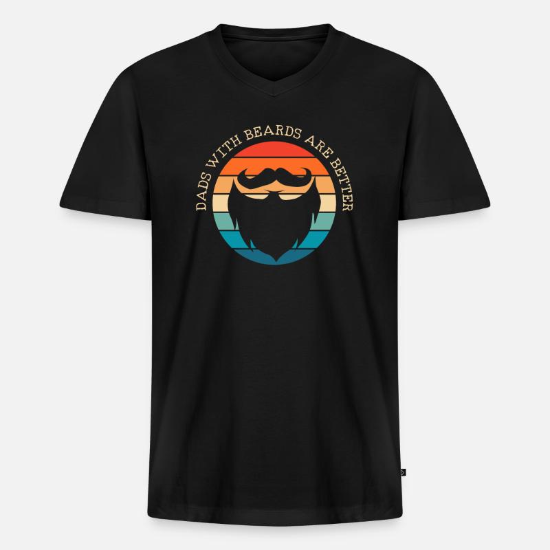 Bart Bart - Männer Premium Bio T-Shirt mit V-Ausschnitt - Schwarz