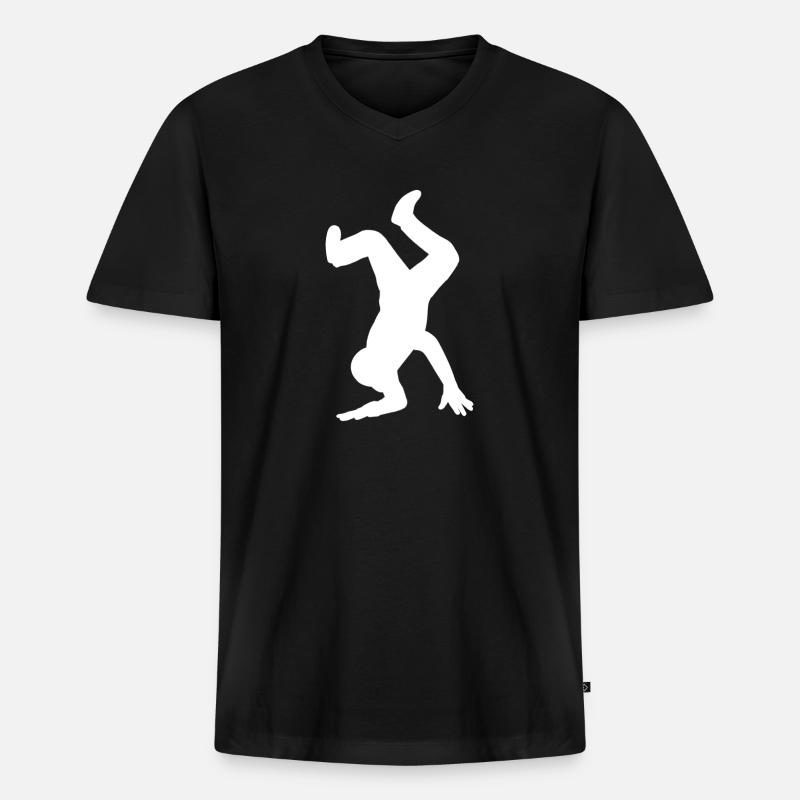Break Dance Breakdance - Männer Premium Bio T-Shirt mit V-Ausschnitt - Schwarz