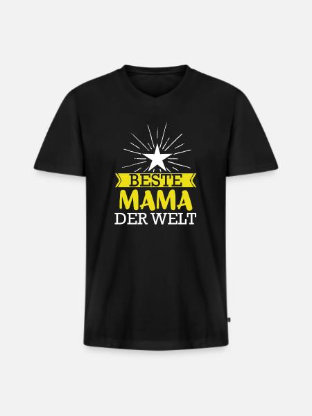 Beste Mama der Welt - Männer Premium Bio T-Shirt mit V-Ausschnitt - Schwarz