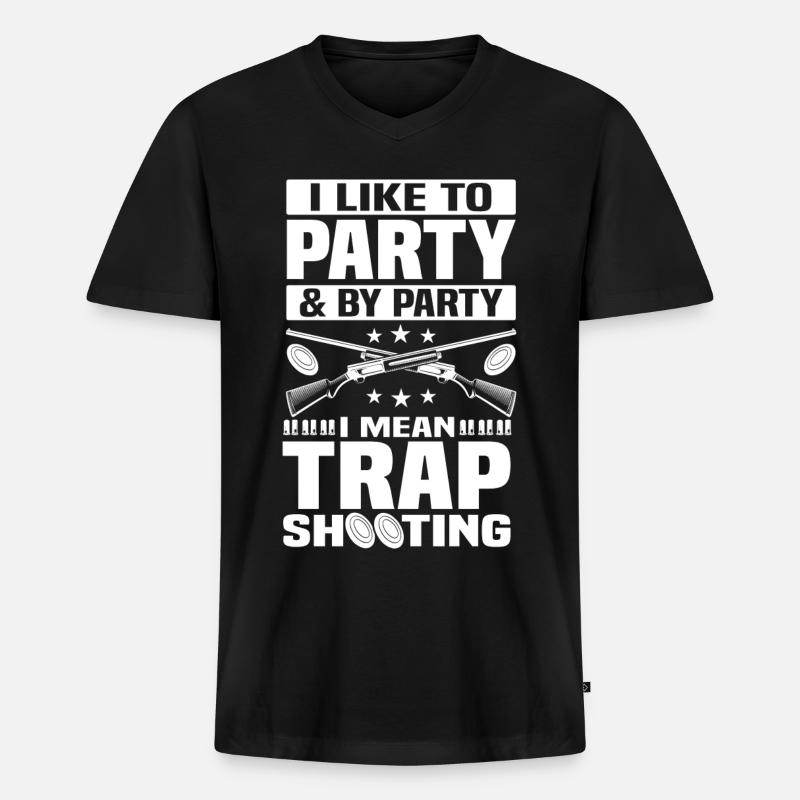 Fallenschießen - Männer Premium Bio T-Shirt mit V-Ausschnitt - Schwarz