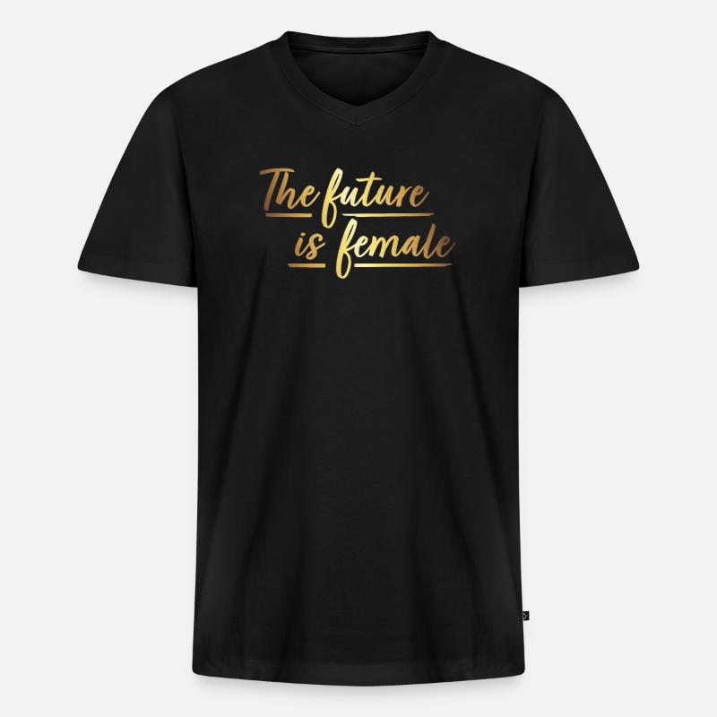 Female - Männer Premium Bio T-Shirt mit V-Ausschnitt - Schwarz