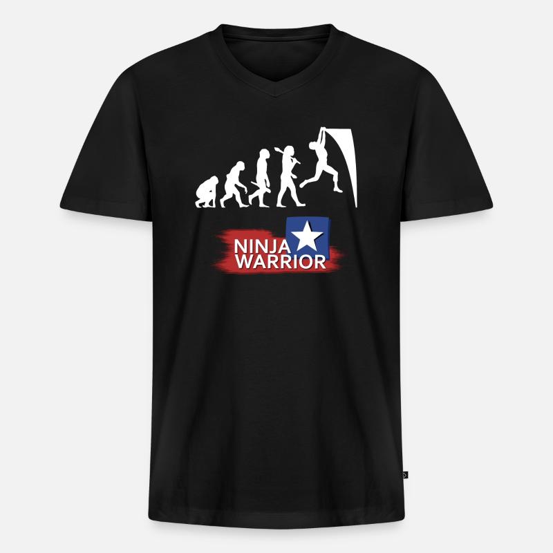 Ninja Warrior Evolution - Men's Premium Organic T-shirt with V-neck - black