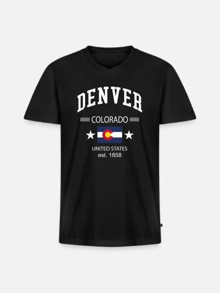 Denver - Men's Premium Organic T-shirt with V-neck - black
