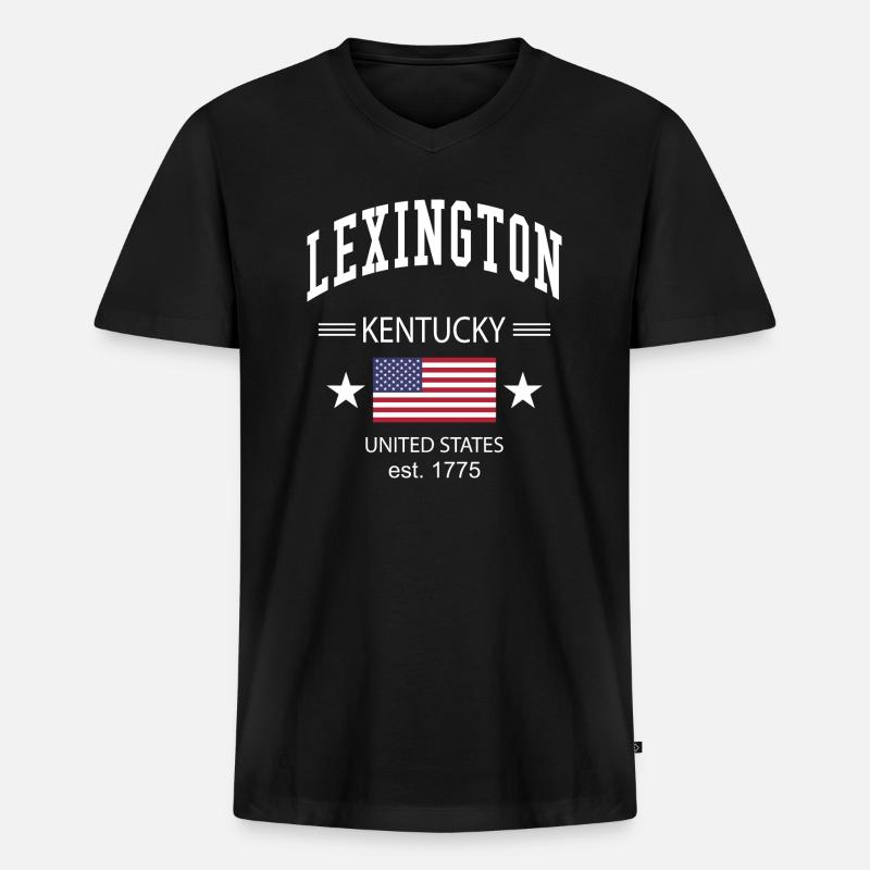 Lexington - Männer Premium Bio T-Shirt mit V-Ausschnitt - Schwarz
