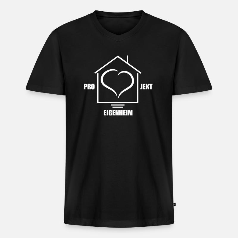 Projekt Eigenheim - Männer Premium Bio T-Shirt mit V-Ausschnitt - Schwarz