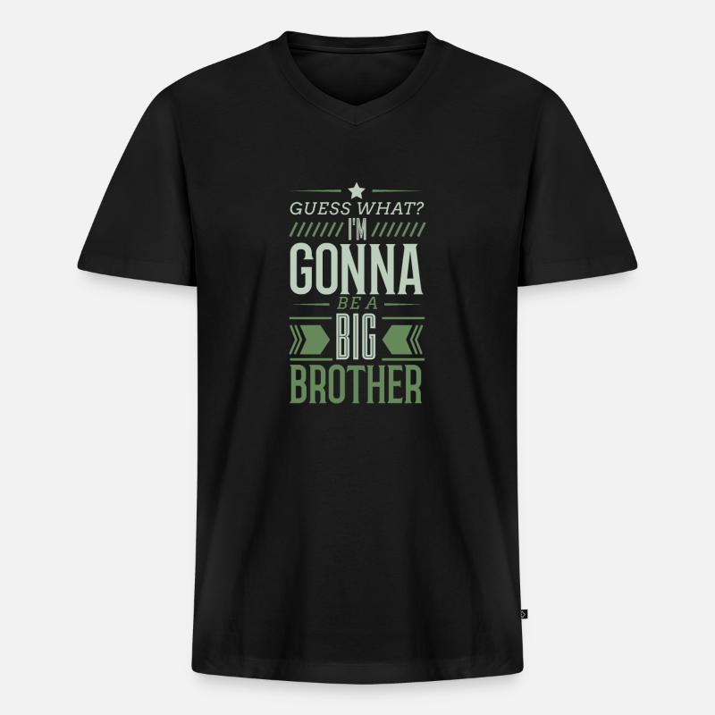 Großer Bruder - Männer Premium Bio T-Shirt mit V-Ausschnitt - Schwarz