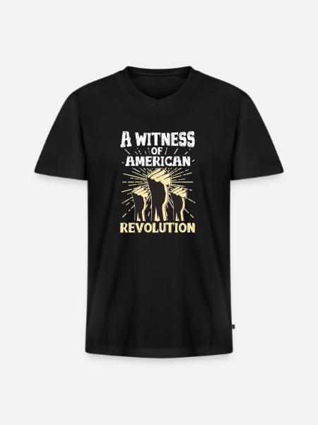 History Revolution Usa - Men's Premium Organic T-shirt with V-neck - black
