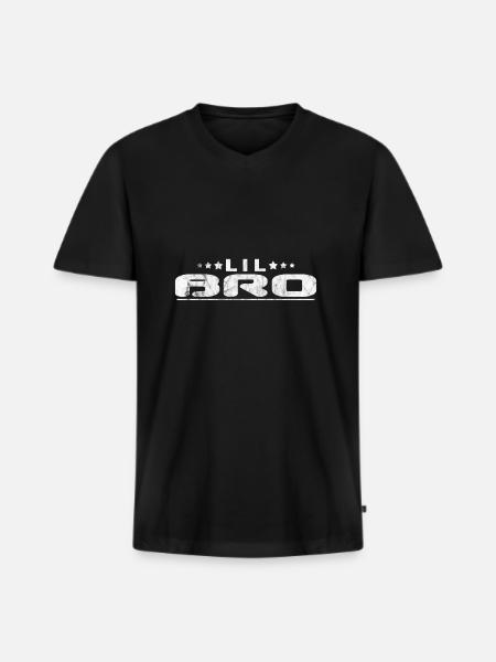 little brother - Men's Premium Organic T-shirt with V-neck - black