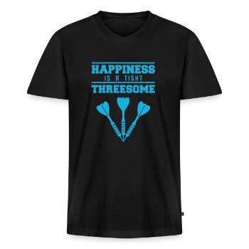 Dart Trio - T-shirt encolure en V Premium bio Homme - noir - Devant - Nico (187cm)
