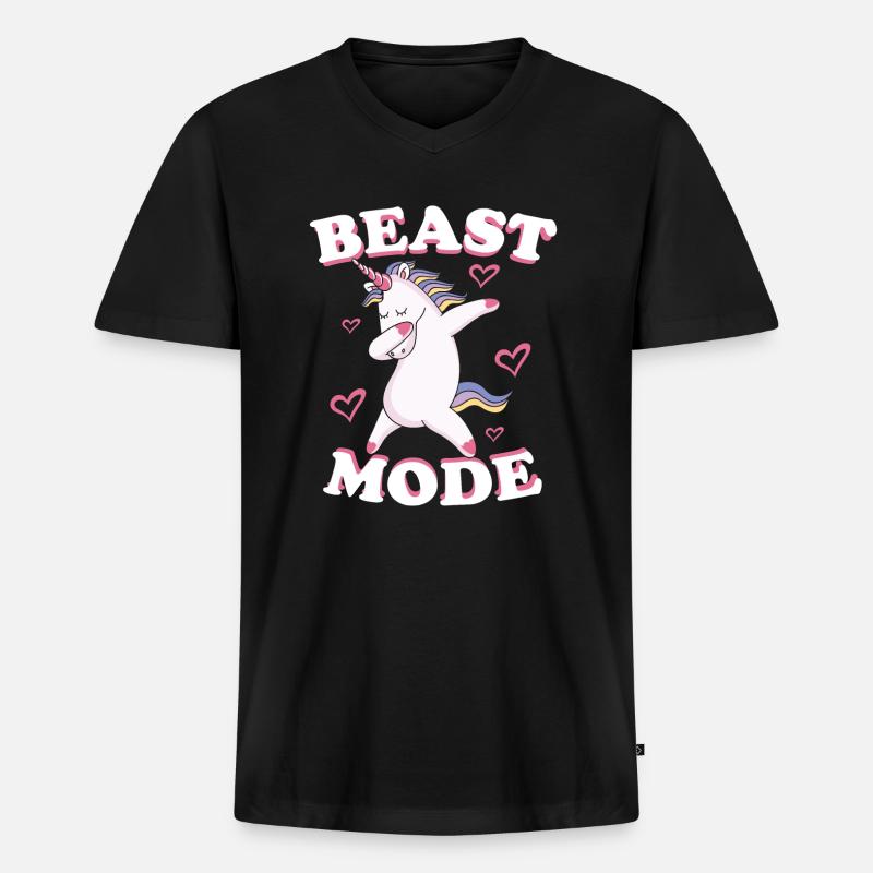 Biest Modus - Männer Premium Bio T-Shirt mit V-Ausschnitt - Schwarz
