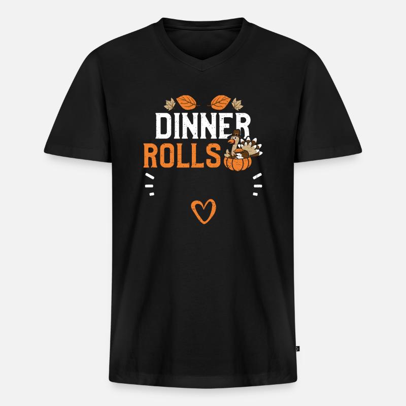 Dinner Rolls - Thanksgiving - Männer Premium Bio T-Shirt mit V-Ausschnitt - Schwarz