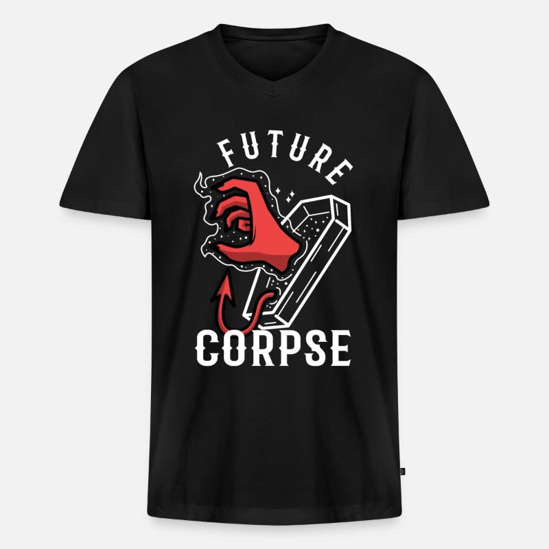 Future Corpse - Männer Premium Bio T-Shirt mit V-Ausschnitt - Schwarz