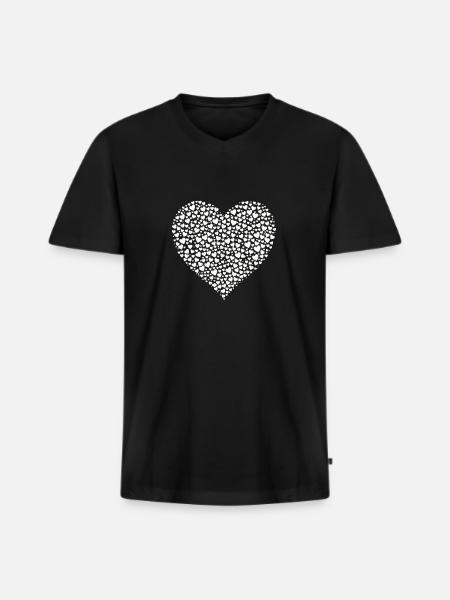 Cœur - T-shirt encolure en V Premium bio Homme - noir