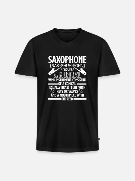 Saxophone Saxophone Definition - Men's Premium Organic T-shirt with V-neck - black