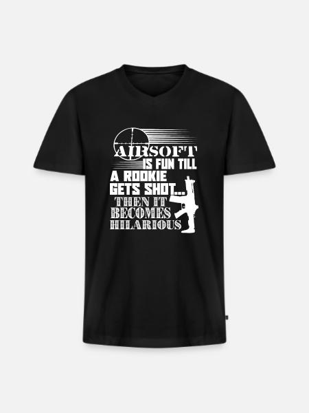Airsoft Airsoft Is Fun - Men's Premium Organic T-shirt with V-neck - black