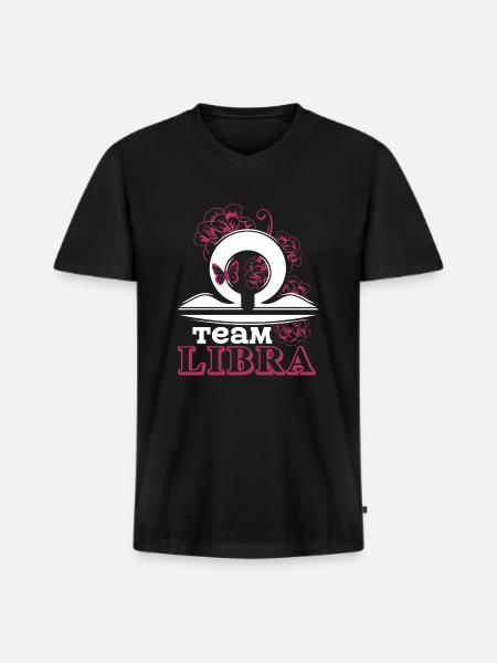 Libra Team Libra Sign Of Zodiac - Men's Premium Organic T-shirt with V-neck - black