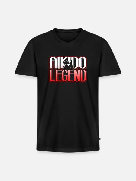 Aikido Aikido Legend - Men's Premium Organic T-shirt with V-neck - black