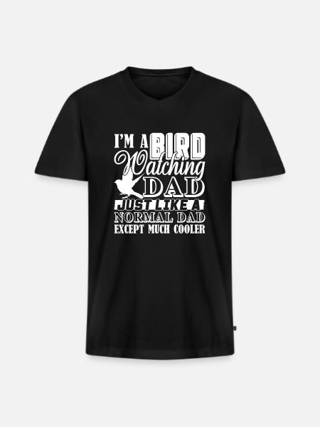 Birdwatching Birdwatching Dad Is Cooler - Men's Premium Organic T-shirt with V-neck - black