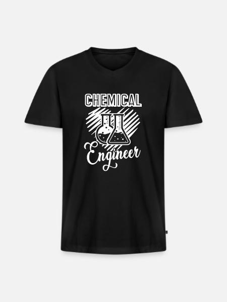 Chemical Engineer Chemical Engineer Heart - Men's Premium Organic T-shirt with V-neck - black