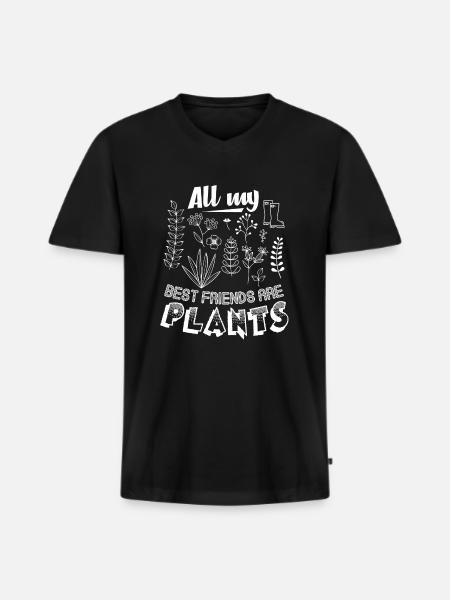 Botanist Best Friends - Men's Premium Organic T-shirt with V-neck - black