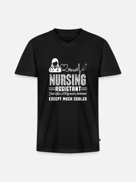 Cooler Nursing Assistant - Men's Premium Organic T-shirt with V-neck - black