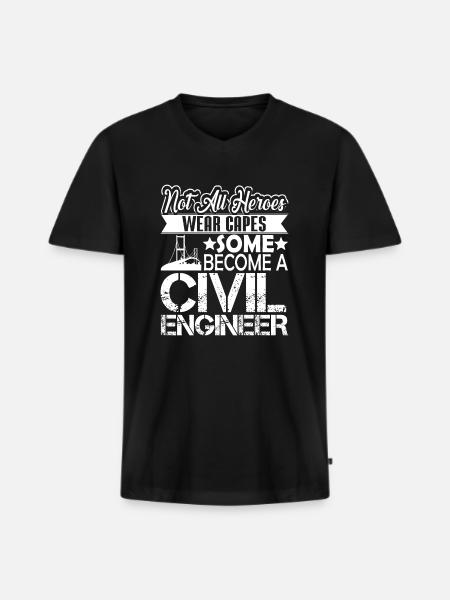 Civil Engineer Civil Engineer Hero - Men's Premium Organic T-shirt with V-neck - black