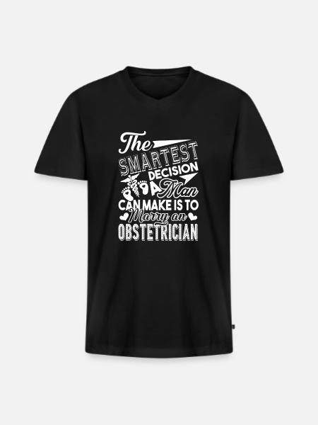 Obstetrician Marry An Obstetrician - Men's Premium Organic T-shirt with V-neck - black