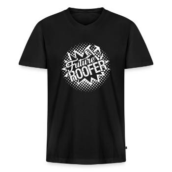 Roofer Future Roofer - Men's Premium Organic T-shirt with V-neck - black - Front - Nico (187cm)