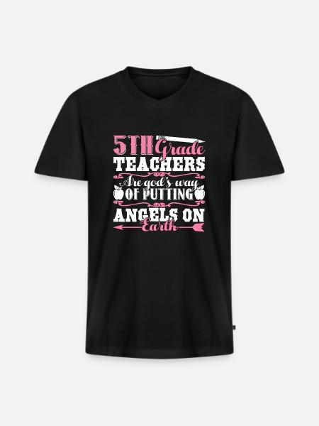God Made 5th Grade Teachers - Men's Premium Organic T-shirt with V-neck - black