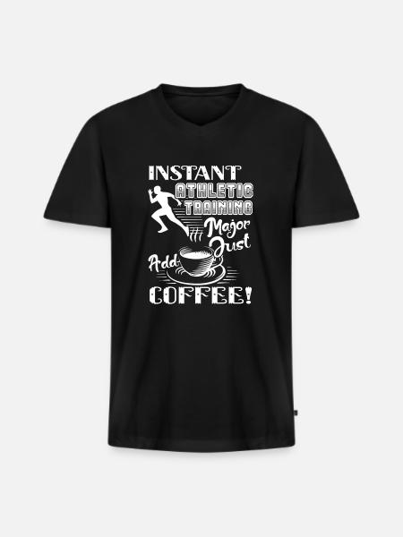 Athletic Trainer Loves Coffee - Men's Premium Organic T-shirt with V-neck - black