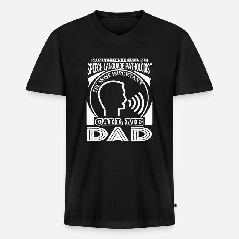Speech Language Pathologist Dad - Men's Premium Organic T-shirt with V-neck - black