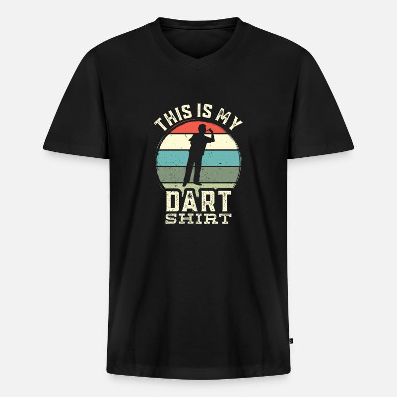 Dart , Dart Tshirt - Männer Premium Bio T-Shirt mit V-Ausschnitt - Schwarz