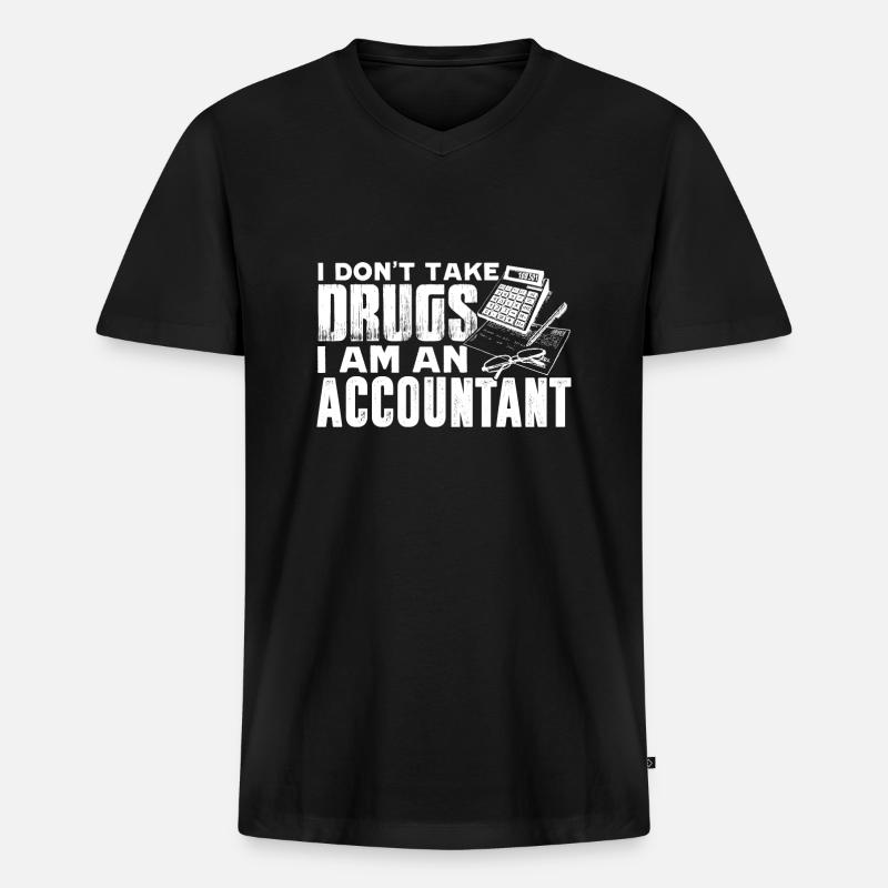 Comptable, je suis comptable - T-shirt encolure en V Premium bio Homme - noir
