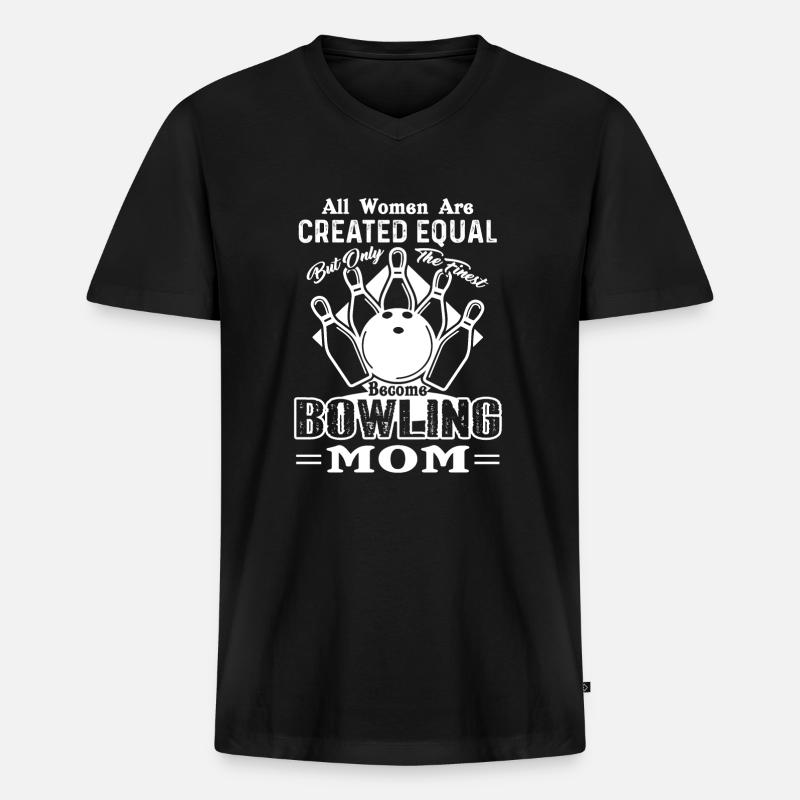 Bowling Bowling Mama - Männer Premium Bio T-Shirt mit V-Ausschnitt - Schwarz