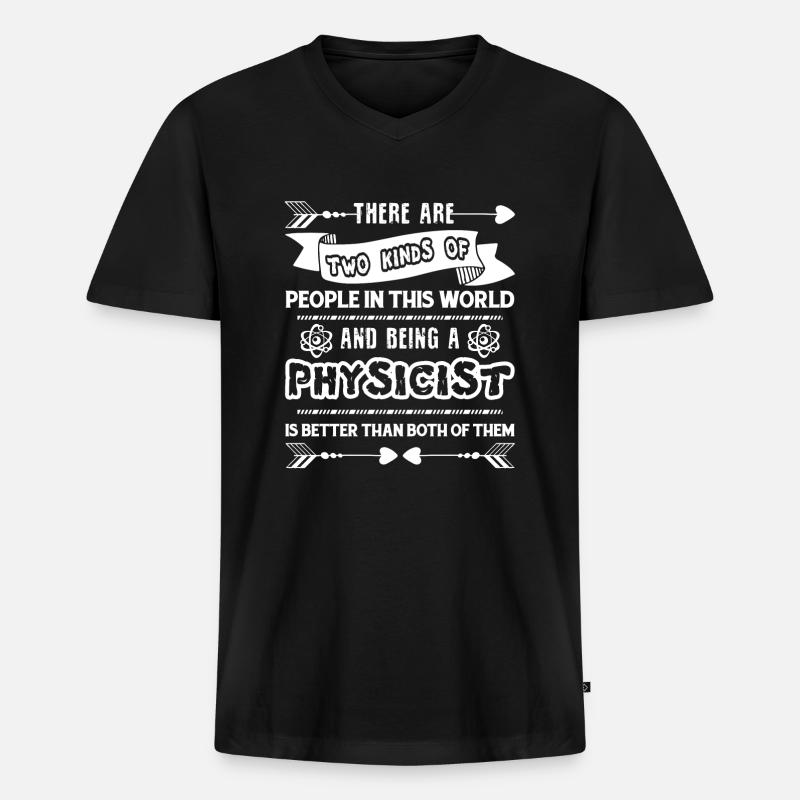 Physiker als Physiker - Männer Premium Bio T-Shirt mit V-Ausschnitt - Schwarz
