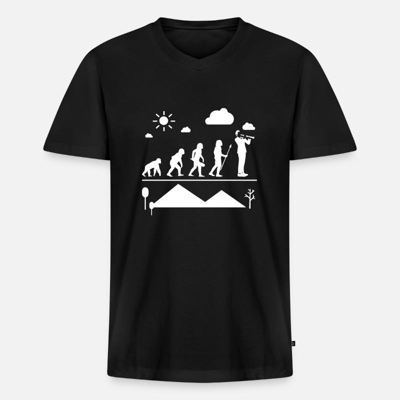 Oboe Oboe Evolution - Männer Premium Bio T-Shirt mit V-Ausschnitt - Schwarz