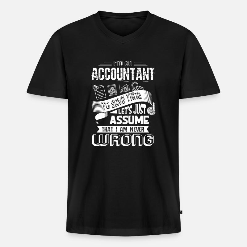 Buchhalter Ich bin ein Buchhalter - Männer Premium Bio T-Shirt mit V-Ausschnitt - Schwarz