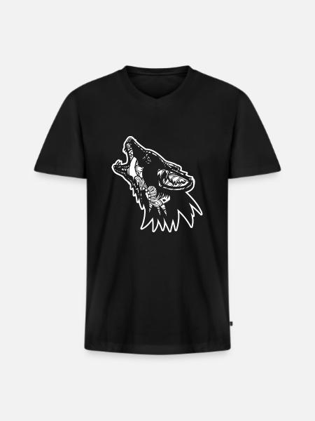 Coyote Coyote Floral Pattern - Men's Premium Organic T-shirt with V-neck - black