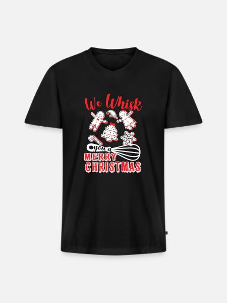 Christmas Christmas Baker - Men's Premium Organic T-shirt with V-neck - black