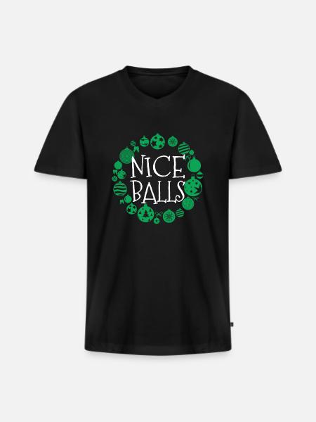 Christmas Nice Balls - Men's Premium Organic T-shirt with V-neck - black