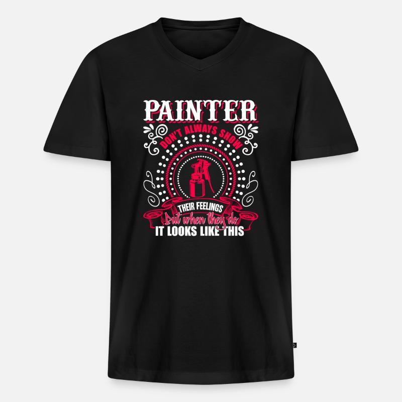 Painter Awesome Painter - Men's Premium Organic T-shirt with V-neck - black