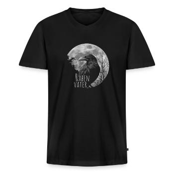 Rabenvater schwarzer Gothic Vater Vatertag Rabe - Männer Premium Bio T-Shirt mit V-Ausschnitt - Schwarz - Vorne - Nico (187cm)
