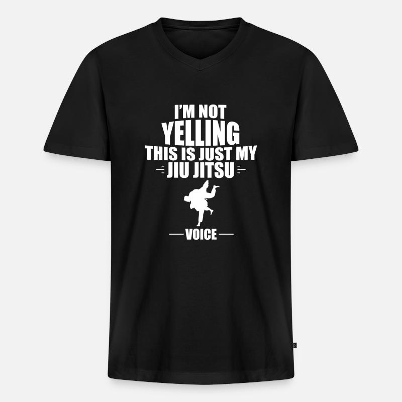 Jiu Jitsu - Männer Premium Bio T-Shirt mit V-Ausschnitt - Schwarz