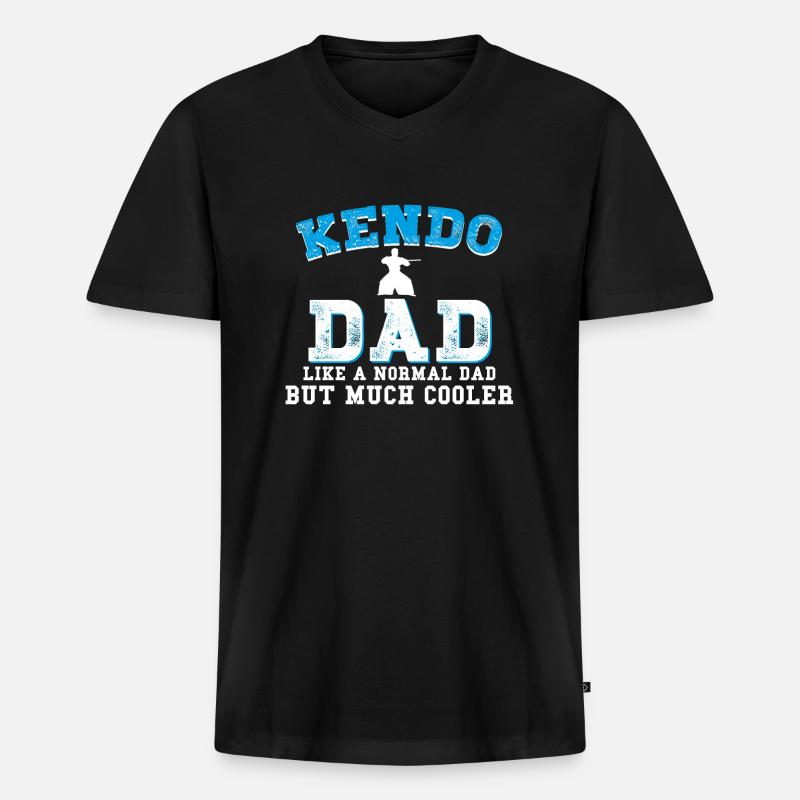Kendo - Männer Premium Bio T-Shirt mit V-Ausschnitt - Schwarz