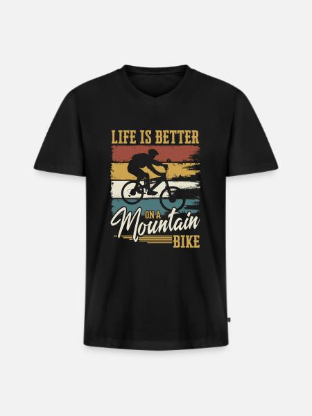 VTT VTT VTT - T-shirt encolure en V Premium bio Homme - noir