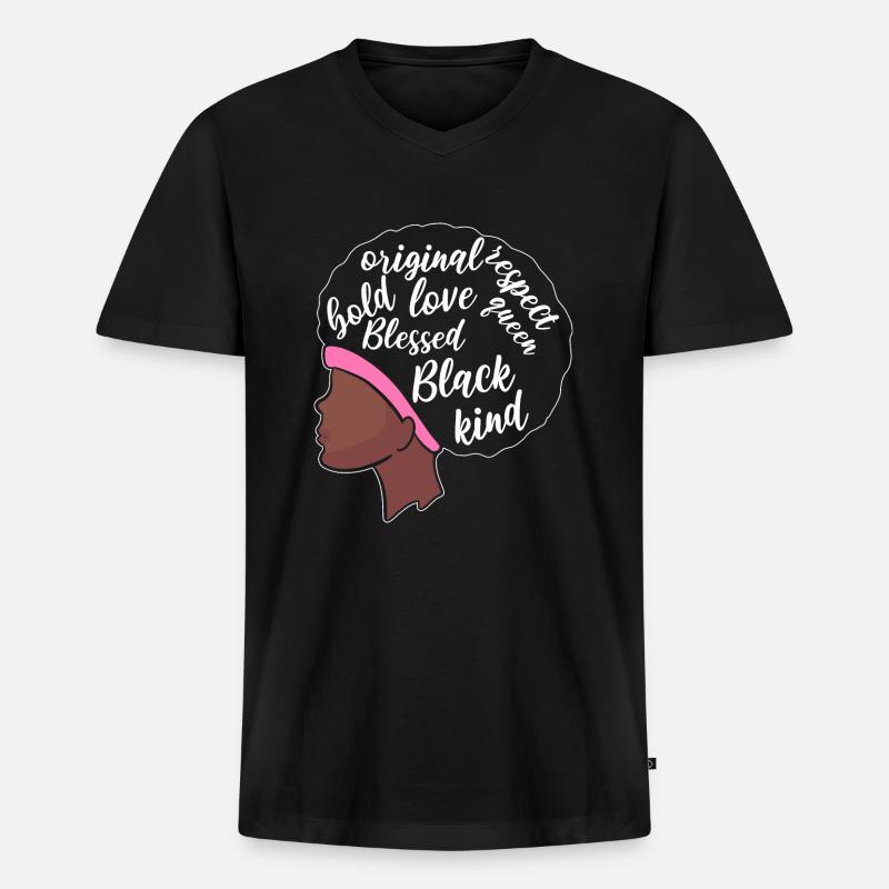 Mobbing - Männer Premium Bio T-Shirt mit V-Ausschnitt - Schwarz