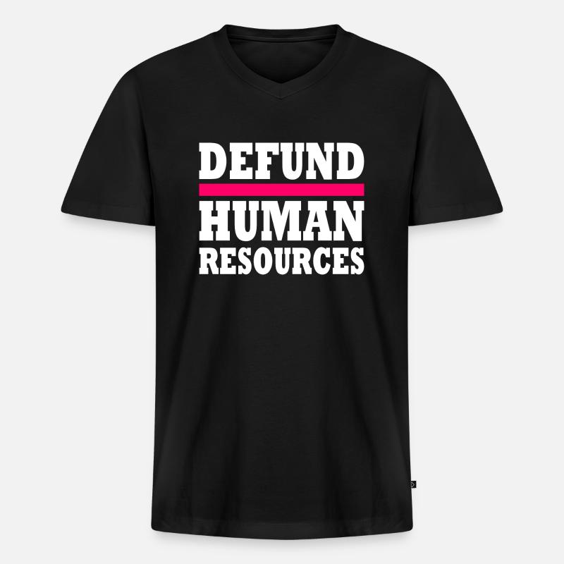 defund human resources - Männer Premium Bio T-Shirt mit V-Ausschnitt - Schwarz